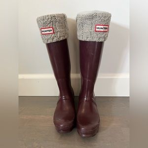Hunter boots with boot socks